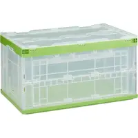 Relaxdays Profi Transportbox, stabil, Gewerbe, hochwertiger Kunststoff, Qualität, 60L, HBT 31,5 x 59,5 x 39,5 cm, grün