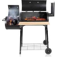 Bbq collection 2-in-1 Smoker BBQ Holzkohlegrill - Gartenküche Barbecue - Grill- und Räuchergrills 104 x 58 x 114 cm
