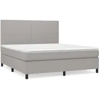 Syfax Boxspringbett mit Matratze Hellgrau 160x200 cm Stoff