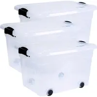 Siena Home Aufbewahrungsbox Anzio 40 l 3er-Set mit Rollen