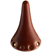 Velo Bicycle Saddle w/spring brown leather+rivet