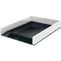 Leitz Briefkorb Wow Duo Colour A4 Polystyrol weiß/schwarz Packung mit 4 Stück