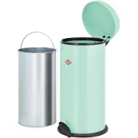 Wesco klassischer Tretabfallsammler CAPBOY MAXI in der Farbe mandel, pulverbesch