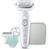 Braun Silk·épil 9 SkinSpa, Epilierer Damen, Farbe:Weiß