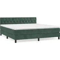 Syfax Boxspringbett mit Matratze Dunkelgrün 160x200 cm Samt