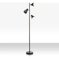B.K.Licht Stehlampe - Schalter, schwenkbar, E27 Fassung, max. 25W, 3-flammig, Schwarz