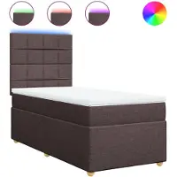 Syfax Boxspringbett mit Matratze Dunkelbraun 100x200 cm Stoff