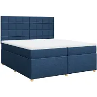 Syfax Boxspringbett mit Matratze Blau 200x200 cm Stoff