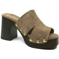 Lazamani Clogs Damen Taupe Wildleder