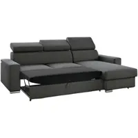 M-Punkt Ecksofa Tokio mit Bettfunktion, ca. 203 x 127 cm - Schwarz