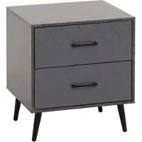 Mendler Nachttisch HWC-N89, Beistelltisch Nachtschrank, Schublade Fischgrätenmuster Melamin Holz, 55x48x40cm 109686