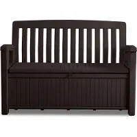 Keter Tepro Patio Bank B132,7 x T63,5 x H89,5 cm mit 227 Liter-Aufbewahrungsfach, espressobraun