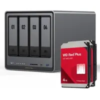 UGREEN DXP4800 Plus 8TB WD Red Plus NAS-Bundle NAS inkl. 2x 4TB WD Red Plus 3.5 Zoll SATA Festplatte