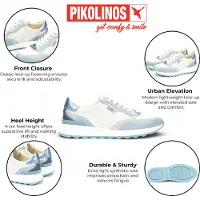Pikolinos Damen Sneaker aus Leder herausnehmbare Memory Foam Sohle Arrecife W1M, Größe:40 EU, Farbe:Blau