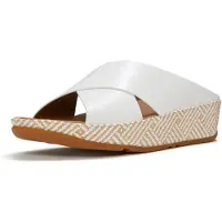 FitFlop FitFlop Lulu Lux Graphic-Weave Leather Cross Slides WEISS 37