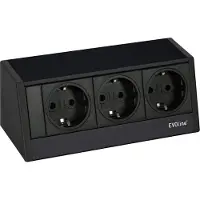 Evoline R-Dock Steckdosenelement 3xSchuko schwarz - Tischsteckdose, 3 Schukosteckdosen, schwarz, max. 3500W, 1 Stück