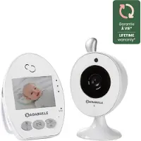 Badabulle Video-Babyphone mit 2,4-Zoll-Farbdisplay, 250m Reichweite, Infrarot, VOX, Zoom & Gegensprechfunktion