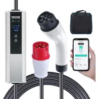 Vevor Typ2 EV Ladekabel 16A 3,68kW(einphasig)/11kW(dreiphasig) Elektroauto Ladegerät IP66 Wallbox 7,5m Kabel Ladekabel 4 Stufen der Stromanpassung (16A/13A/10A/8A) Ladegerät CEE 16-Stecker
