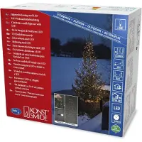 Konstsmide - LED Baummantel mit Ring Ø 17, mit Globes, 8 Stränge à 70 Dioden, vormontiert, 560 bernsteinfarbene Dioden, 24V_Außentrafo, schwarzes Kabel - 6329-800