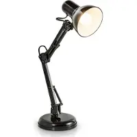 B.K. Licht Schreibtischlampe Hera, schwarz, für Arbeitszimmer / Büro, Metall, Tischlampe