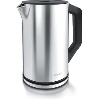 Arendo ELEGANT, 1,5 l, 2200 W, Schwarz, Silber, Edelstahl, Regelbare Temperatur, Wasserstandsanzeige
