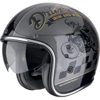 Scorpion Belfast Evo Drive Fast Schwarz Grau Goud Jethelm Größe M