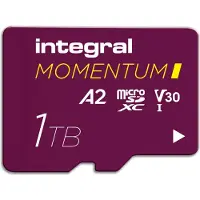 Integral Momentum I, 1 TB, MicroSD, UHS-I, 210 MB/s, 180 MB/s, Class 3 (U3)