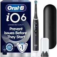 Oral-B - iO6 Electric Toothbrush - Black - 2 Brush Heads, Premium Travel Case