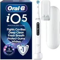 Oral-B - iO5 Electric Toothbrush - White - 1 Brush Head, Premium Travel Case