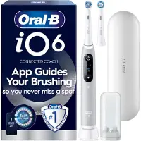 Oral-B - iO6 Electric Toothbrush - Grey - 2 Brush Heads, Premium Travel Case
