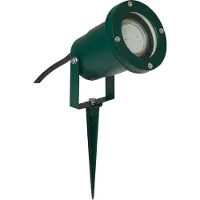 Brilliant grüner Außenspieß FASCO | schwenkbarer Kopf | mit geeignetem Leuchtmittel dimmbar | Strahler für Baumbeleuchtung | 1x GU10 Fassung max. 20 Watt