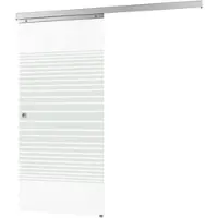 Inova Glasschiebetür 880x2035 mm, Streifen Motiv, Komplettset inkl. Schienensystem und Griffmuschel, ohne Softclose