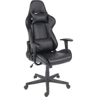 MCW Bürostuhl MCW-F84, Schreibtischstuhl Gamingstuhl Chefsessel Drehstuhl, Kunstleder schwarz
