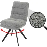 MCW Esszimmerstuhl MCW-G66, Küchenstuhl Stuhl, drehbar Auto-Position Stoff/Textil Bouclé MVG hellgrau