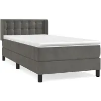 Syfax Boxspringbett mit Matratze Dunkelgrau 80x200 cm Samt