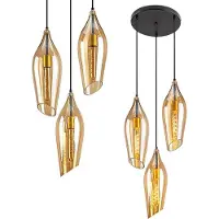 Rabalux 72203 Pendelleuchte 3 Spots Bellini, E27, schwarz-orange, rund, Modern, ø300mm