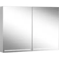Schneider GRACE LED Spiegelschrank, 2 Türen 50/50cm, Anschlag li. u. re., 995x120x700mm, 4000K, sil