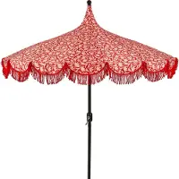 Edelman Kelly Sonnenschirm mit Tragetasche - Stockschirm 238 x Ø235 cm - Garten oder Balkon Sonnenschutz - Polyester, Stahl - Rot