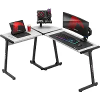 Huzaro Hero 6.0 L-Form Eckschreibtisch Gaming Computer Arbeits Tisch Bürotisch | Homeoffice Arbeitszimmer Büro | Rechts Links Montage | 147x112 | Weiß