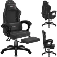 Huzaro Force 3.7 Carbon Black Gaming-Stuhl mit ergonomischem Design, verstellbarem Armlehnen und hochbelastbarem Stoff