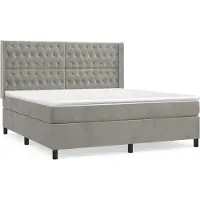 Syfax Boxspringbett mit Matratze Hellgrau 180x200 cm Samt