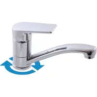 RAV Schwenkbarer Waschtischmischer mit langem Arm COLORADO in Chrom SLEZAK