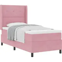 Syfax Boxspringbett mit Kopfteil Rosa 100 x 200 cm Samt