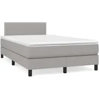 Syfax Boxspringbett mit Matratze Hellgrau 120x190 cm Stoff