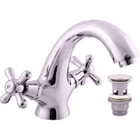 RAV MORAVA Waschtischarmatur mit Siphon aus Chrom SLEZAK
