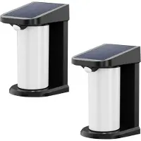 Lumisky 2er-Set Solarstrahler – LUMISKY – LUSTY – H 18 cm – Wandleuchte mit Bewegungsmelder – weiße LED
