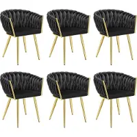 TecTake Set Esszimmerstuhl Astano gepolstert, mit Samtbezug, Knotendesign 60,5 x 55 x 75 cm