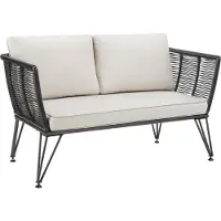 TecTake Garten-Loungesofa Sundo im Rope-Design mit Polyrattan