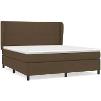 Syfax Boxspringbett mit Matratze Dunkelbraun 180x200 cm Stoff