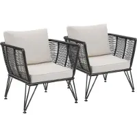 TecTake Garten-Loungesessel Sundo im Rope-Design